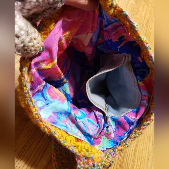 NWT 💜LINED crossbody granny square💜MarpleMade Designs 💜 acrylic LINED/ - Picture 11 of 12